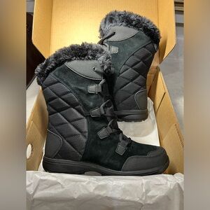 Columbia Black Ice Maiden Insulated Waterproof Boots Size 8 New